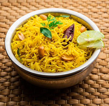 Saffron rice in a bowl
